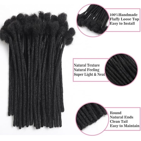 Human hair dread locks 14 inch hair extensions - Picture 3 of 7